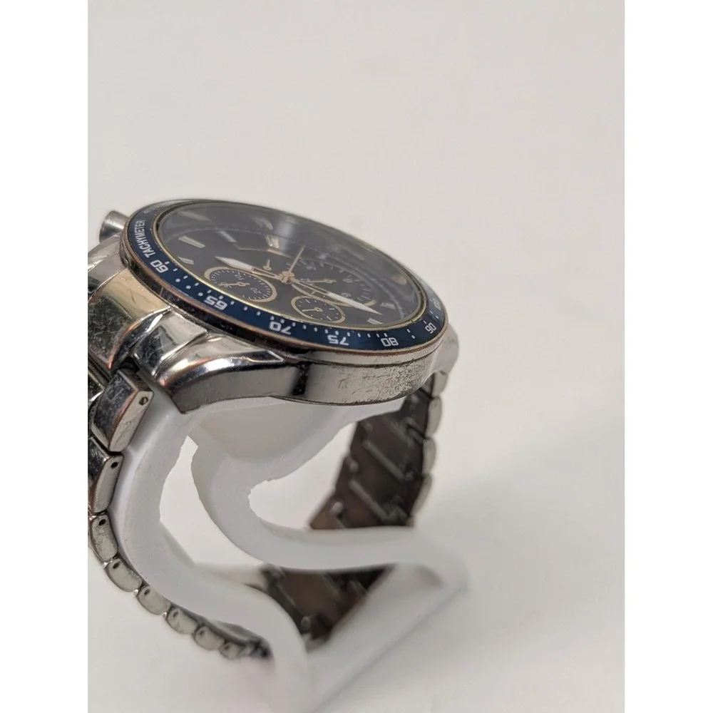 FMD Mens Watch 44mm Blue Dial‎ Silver Tachymeter Chronograph FMD 1803 Bracelet
